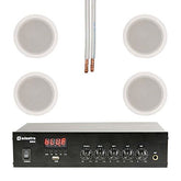 Adastra DM25 Mixer-Verstärker inkl. 4x weiße Deckenlautsprecher und Kabel